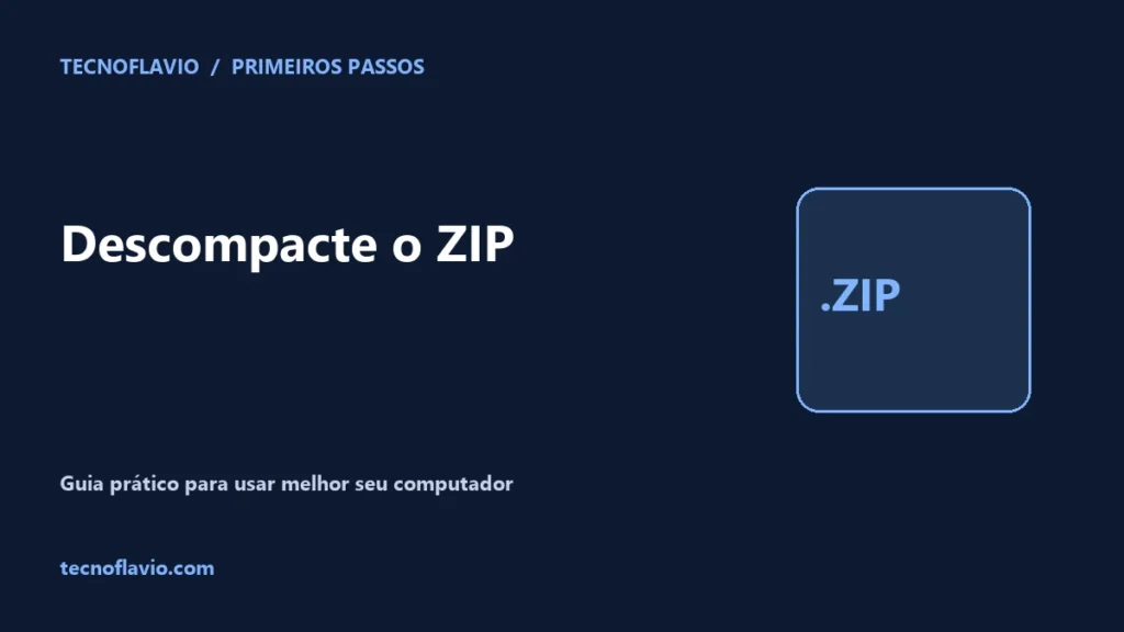 Descompacte o ZIP — ilustração Tecnoflavio