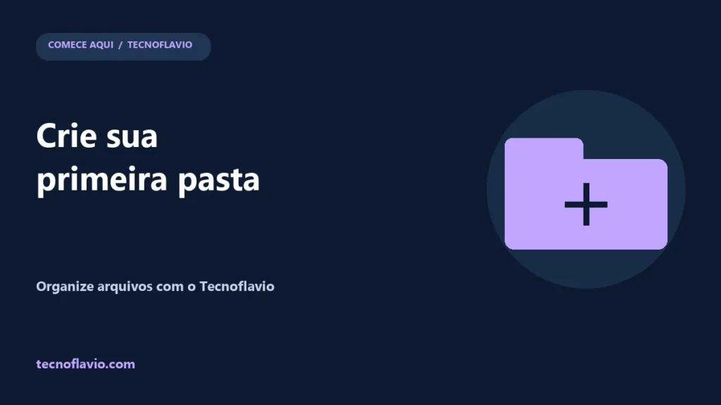 Crie sua primeira pasta: ilustração do guia Tecnoflavio