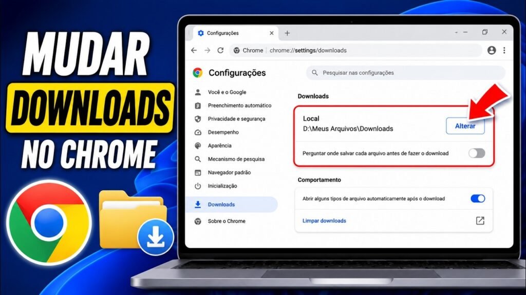 Miniatura do vídeo sobre como alterar a pasta de downloads do Google Chrome no Windows 11