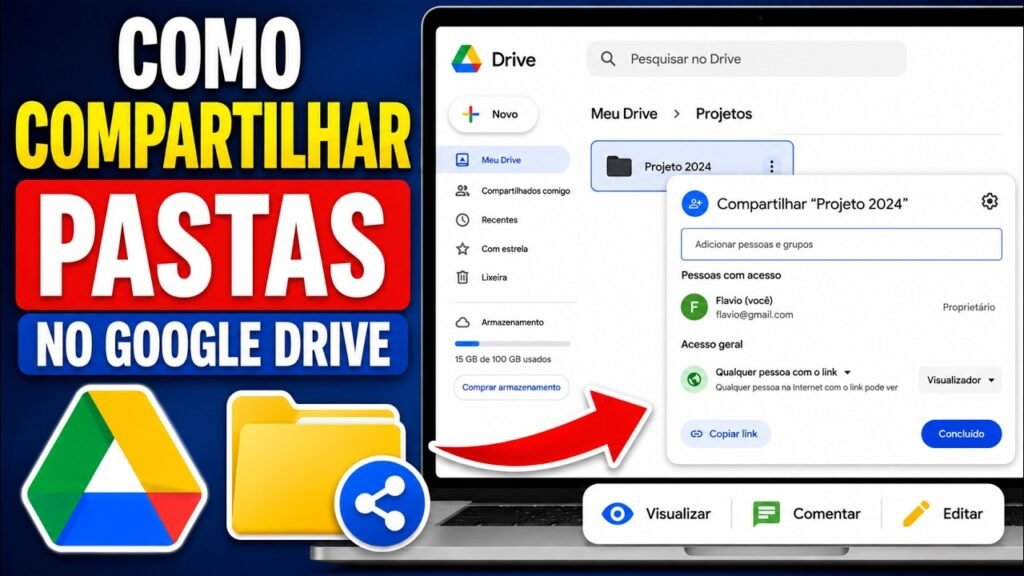 Thumbnail do vídeo Tecnoflavio: compartilhar pastas no Google Drive